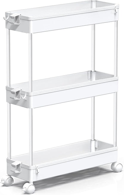 SPACEKEEPER Slim Rolling Storage Cart, 3 Tier Bathroom Storage Organizer by SPACEKEEPER