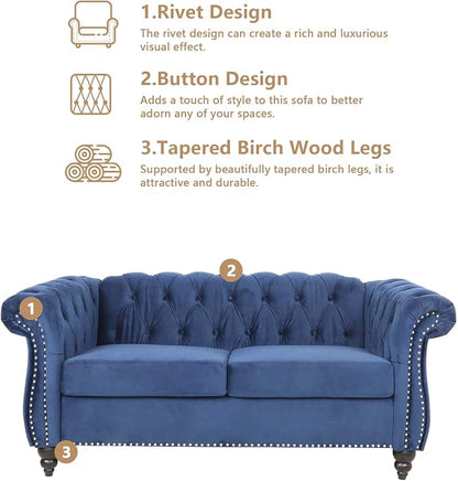 QHITTY 2 Piece Living Room Set, Sectional Chesterfield Sofa Chair Contemporary - Image 3