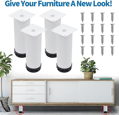 6 Inch Metal Furniture Legs Stainless Steel Adjustable Legs White Metal Legs - Image 3