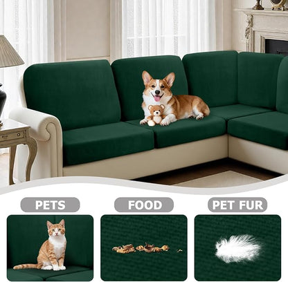 Arfntevss Sectional Couch Covers L Shape Couch Cushion Covers Slipcovers Fitted - Image 6