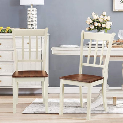 Giantex Wood Dining Chairs Set of 4, Armless Kitchen Chairs w/Solid Rubber Wood - Image 9