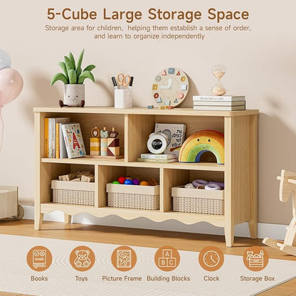 ONBRILL Montessori Shelf, 5 Cube Toy Storage Organizer - Image 4