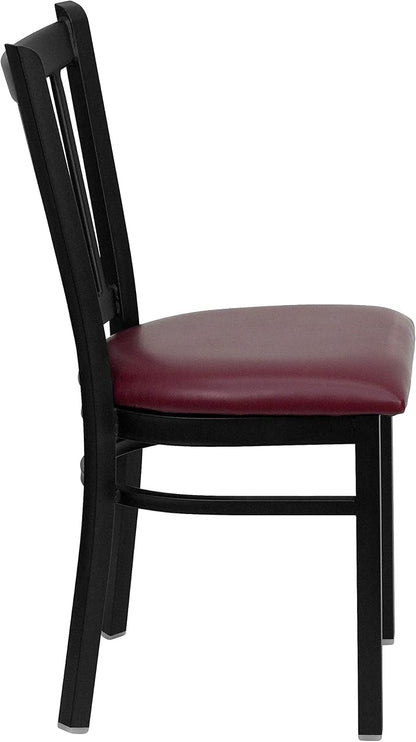 Flash Furniture 4 Pack HERCULES Series Black Vertical Back Metal Restaurant - Image 4
