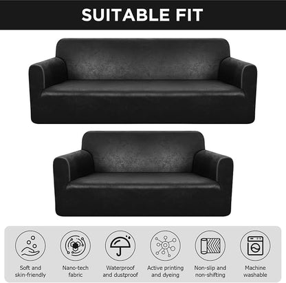 Peryiter 2 Pcs Sofa Covers Couch and Loveseat Covers Set Stretch Sofa Slipcover - Image 5