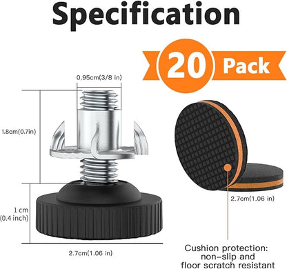 20 Pcs Adjustable Furniture Feet Levelers - Image 2