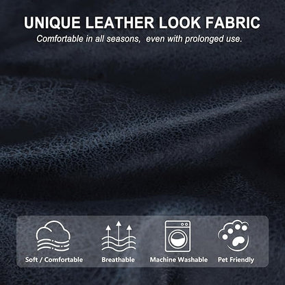 ANARACHON Leather Look Recliner Couch Cover, 8-Pieces Stretch Recliner Sofa - Image 5