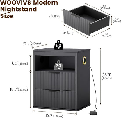 WOOVIVS Modern Nightstand Set of 2 - Image 3
