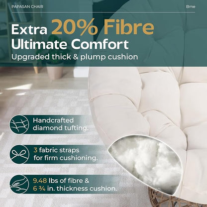 Bme 40" Ergonomic Wicker Papasan Chair - Image 3
