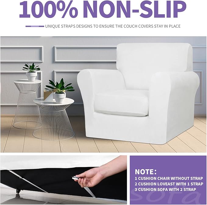 ZNSAYOTX Oversized Velvet 3 Piece Couch Cover - Image 5