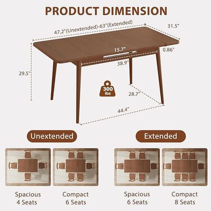 Muwuele Solid Wood Extendable Dining Table - Image 6