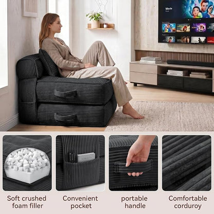 Folding Sofa Bed, Convertible Sleeper Chair - Image 4