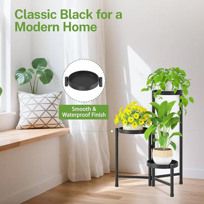 iDavosic.ly Plant Stand Indoor Outdoor, 3 Tier Corner Metal Flower Display - Image 6