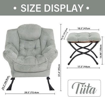 Tiita Lazy Chair with Ottoman, Comfy Leisure Sofa Armchair with Ottoman - Image 7