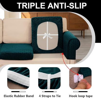 UNBBRRL 10 Pieces Stretch Sofa Cushion Covers - Image 3