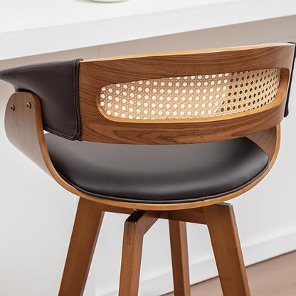 Set of 2 Rattan Swivel Bar Stools - Image 8