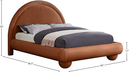 Meridian Furniture MadridCognac-F Madrid Collection Art Deco Full Bed - Image 3