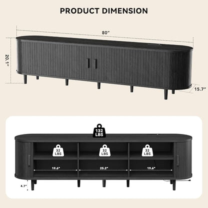 80" Mid Century Modern TV Stand - Image 2