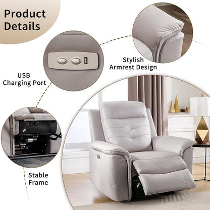 ANJ Power Oversized Reclining Sofa Couch Set of 2, Breathable Faux Leather - Image 4