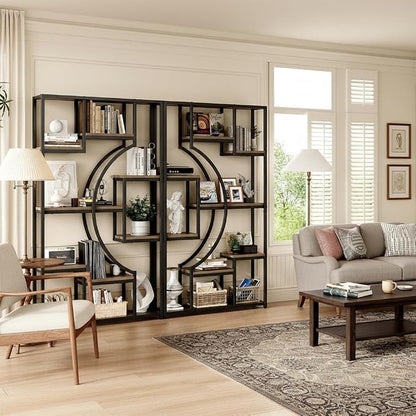 HolliWill 70.8" Tall Bookshelf Set of 2, Etagere Bookcase - Image 9
