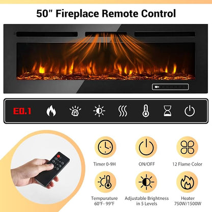 MXV 80" Fireplace TV Stand, Modern Entertainment Center - Image 5