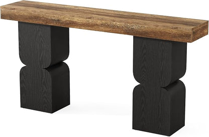 63-Inch Console Table, Heavy-Duty Look, Behind Couch Sofa Table, Color Blocking - Image 7