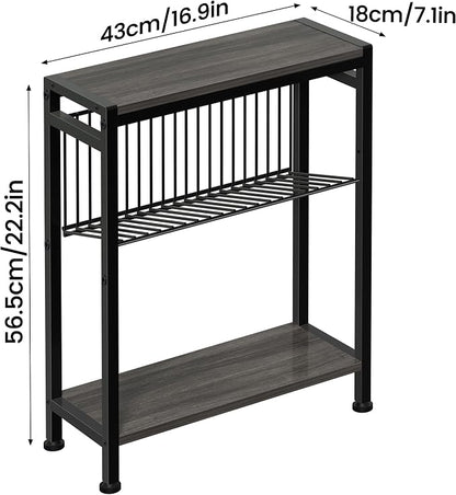 End Table Set of 2 for Small Space, 3-Tier Narrow Side Table - Image 3