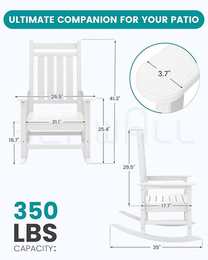 SERWALL Oversized Rocking Chair, Outdoor Rocking Chair - Image 3