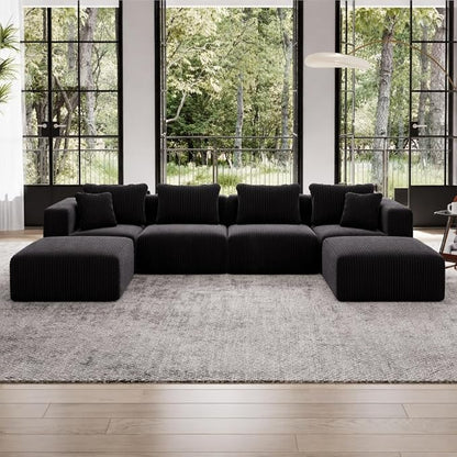 Avenco 141” U-Shaped Modular Sectional Couch Sofa by Avenco