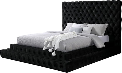 Furniture of America Sable Fabric Upholstered Step Up King-Size Platform Bed by FurnitureofAmerica