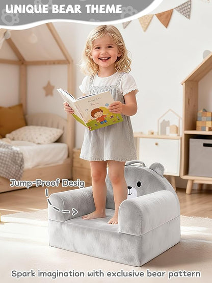 Kids Sofa Chair with Removable Washable Cover & Magic-Tape Backrest Toddler - Image 4