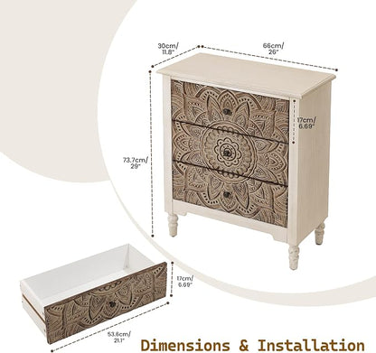 SUNBURY Vintage Wooden Nightstand - Image 3