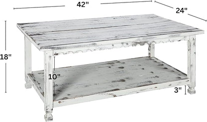 Country Cottage 42-Inch Farmhouse Coffee Table - Image 3