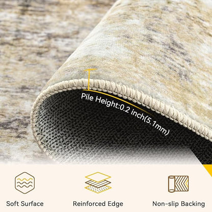 RELEANY Washable Area Rugs 9'x12' Non-Slip Modern Abstract Soft - Image 4