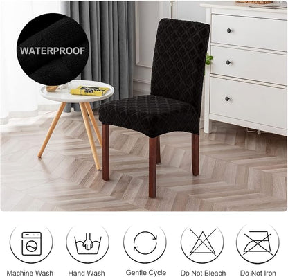 Genina Waterproof Chair Covers for Dining Room, Stretch Jacquard Dining Chair - Image 7