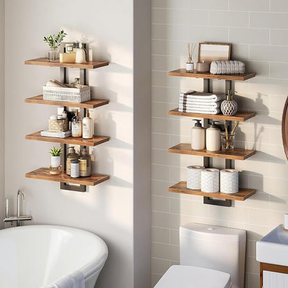 HOOBRO Floating Shelves, 15 Inch Wall Shelf Set of 4, Wall Mounted Storage - Image 6