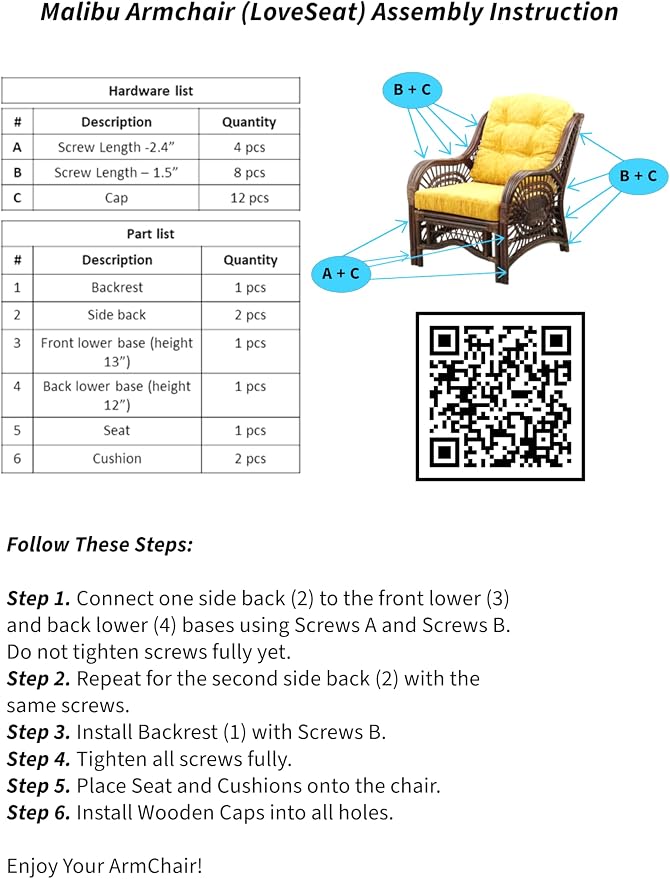Malibu Lounge Loveseat Sofa Natural Rattan Wicker Handmade Design - Image 7