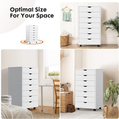 OLIXIS 7 Drawers Rolling File Cabinet, Mobile Under Desk Storage Cabinet - Image 6