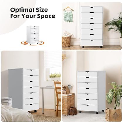 OLIXIS 7 Drawer Mobile File Cabinet Under Desk Storage Organization - Image 6