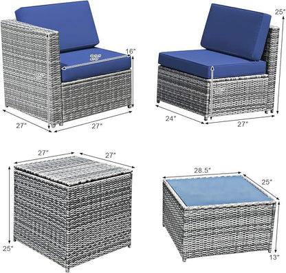 Tangkula 8 Pieces Wicker Patio Furniture Set - Image 5