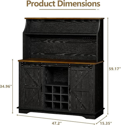 REVOMINCA 47 Inch Farmhouse Coffee Bar Cabinet - Image 2