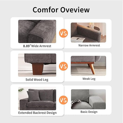 DOPEDIO Modern Loveseat Sofa for Living Room, Chenille Recliner, Removable Cover - Image 4