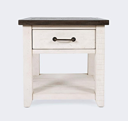 Jofran Madison County Harris End Table, Vintage White - Image 4