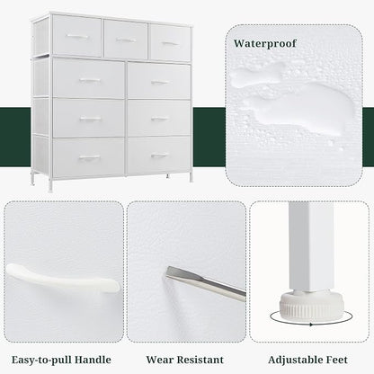 9-Drawer Dresser for Bedroom, Anti-Tip Tall Storage Organizer Chest of Drawers - Image 7