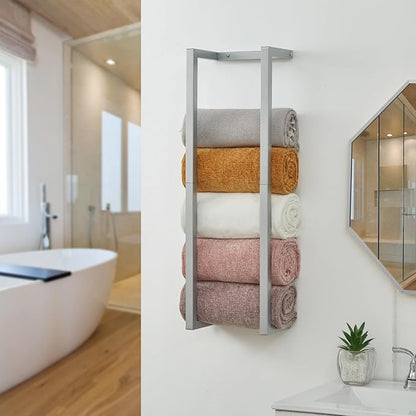 Wall Mounted Metal Bathroom Towel Rack by Roeveca