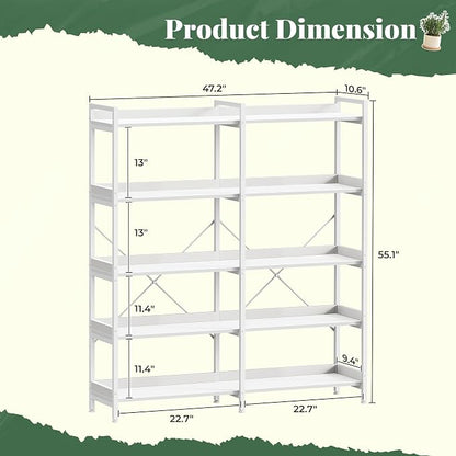 Huuger 5 Tier Bookshelf, Display Bookshelf - Image 2