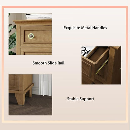 IDEALHOUSE 5 Drawer Dresser, Wooden Storage Chest of Drawers - Image 5