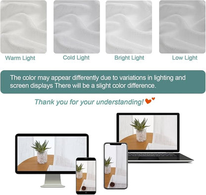 Chyhomenyc Extra Long White Semi Sheer Curtains 108 Inches Long 2 Panels Set - Image 3