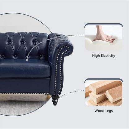 QHITTY 2 Piece Living Room Set, Sectional Chesterfield Sofa Contemporary - Image 7