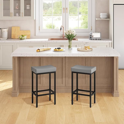 HOOBRO Bar Stools Set of 2, 24.8 Inches Bar Chairs, Counter Height Stools - Image 2