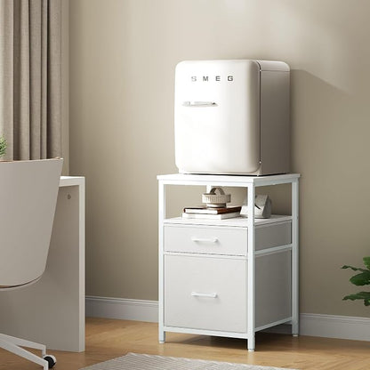 Herture Mini Fridge Stand with 3 Storage, Mini Fridge Cabinet, Beverage Fridge - Image 6